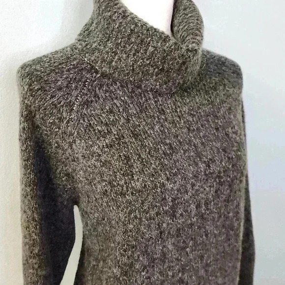 Michael Kors gray oversized cotton polyester wool turtleneck sweater 2 xl - Picture 2 of 10
